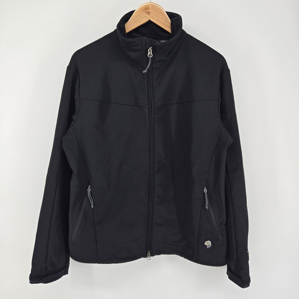 Mountain Hardwear Jacket Womens Large Black Softshell Full Zip Pit Zips